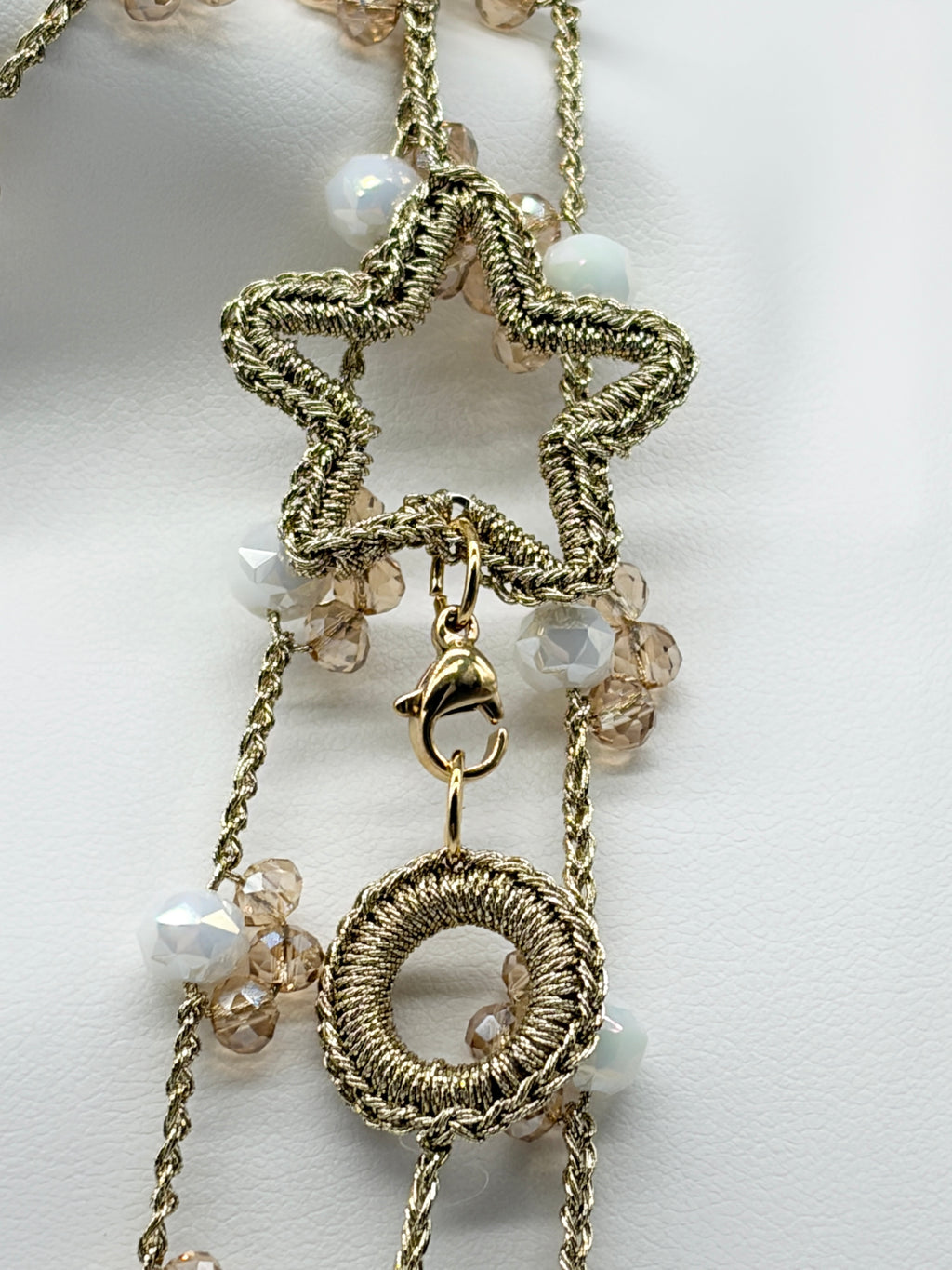 “Bucaneve” - Collana Artigianale Oro & Cristalli con Stella