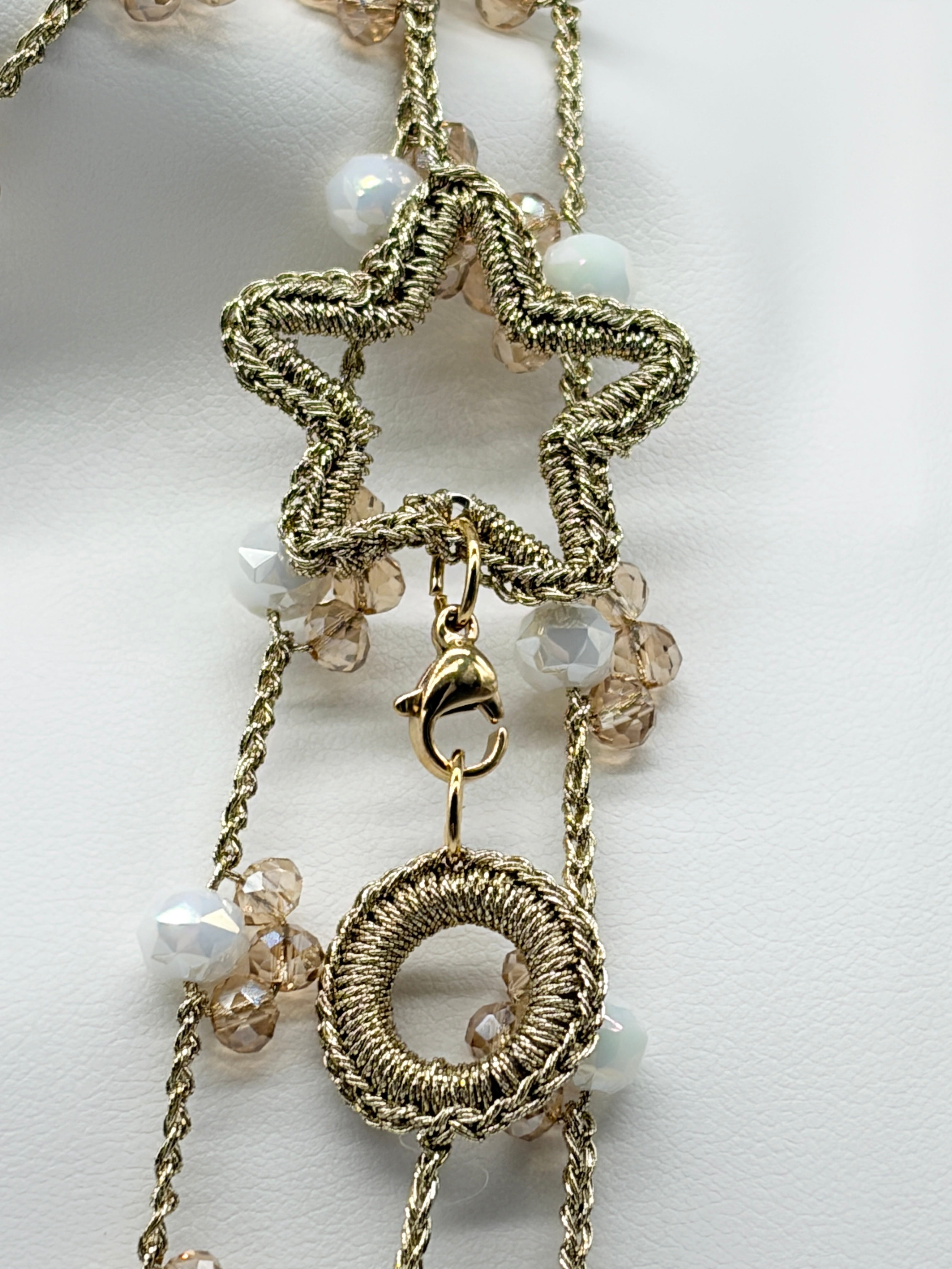 “Bucaneve” - Collana Artigianale Oro & Cristalli con Stella